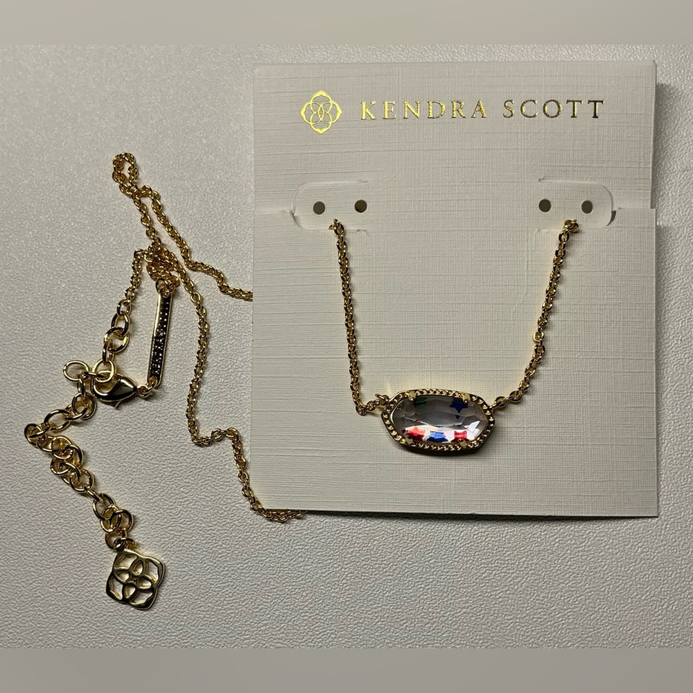 Kendra Scott Glass Stone 14K Gold Plated Over Brass Elisa Stars Pendant Necklace - Picture 4 of 8